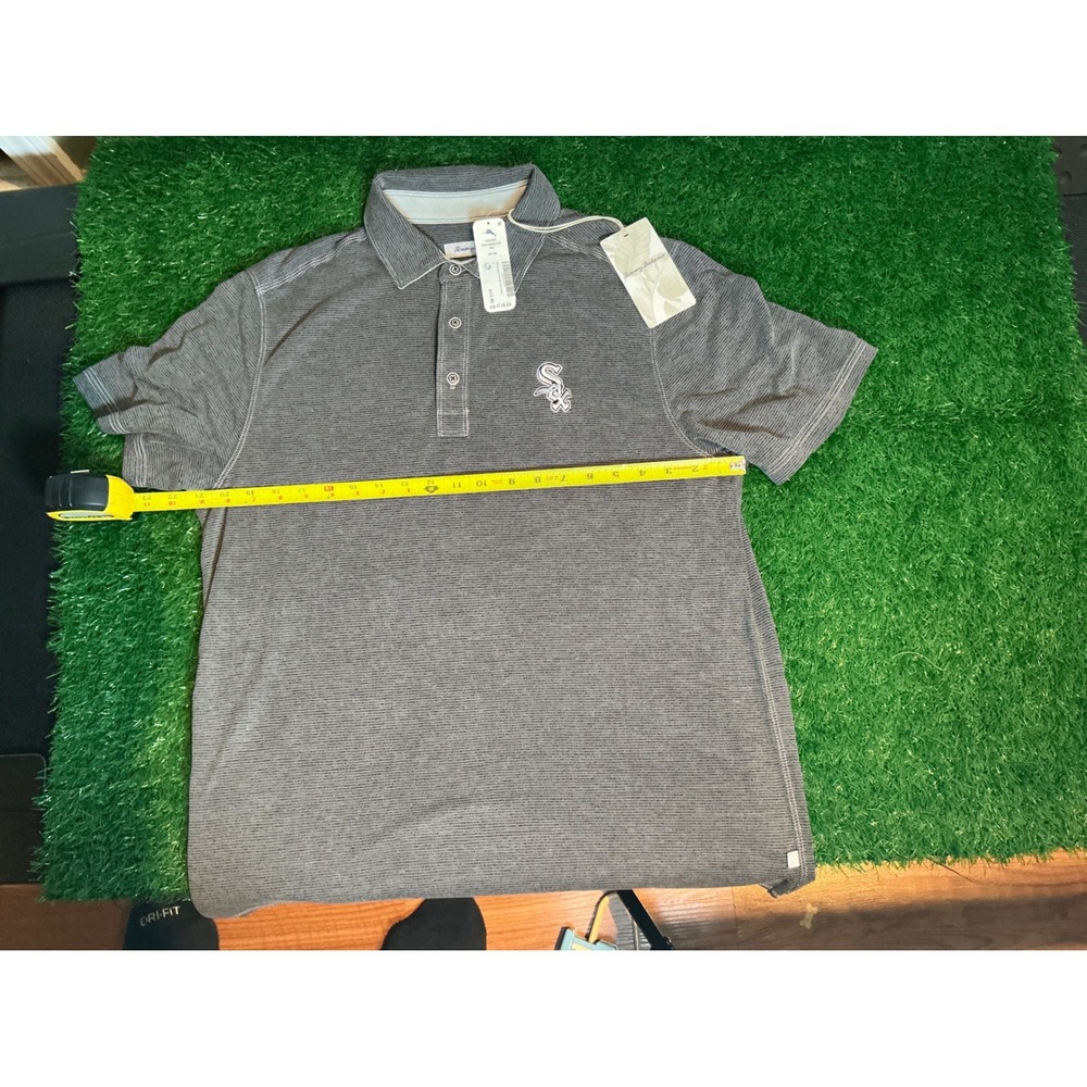 Tommy Bahama Chicago White Sox Polo Shirt Mens Medium Paradiso Cove Coal Grey
